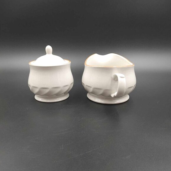 Vintage Hearthside Sugar & Creamer Gravy Boat Set Sculptura Stoneware Japan - Picture 3 of 10